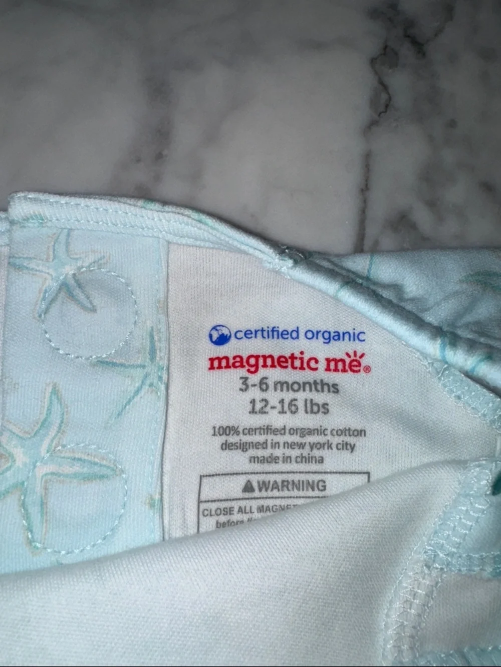 NWT MAGNETIC ME ORGANIC STARFISH DRESS WITH DIAPER COVER 3/6M